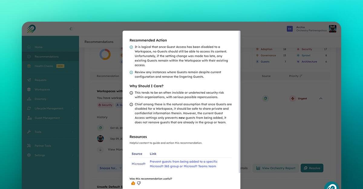 Beacon by Orchestry intelligent recommendations